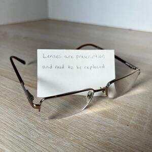 NWOT Versace Mod.1066 1053 Eyeglasses Brown Silver Half Rim Frames 50-18-135